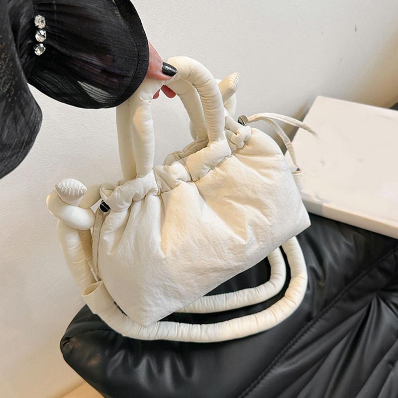 Damskie pikowane torby na ramię Mała puszysta bawełniana nylonowa puchowa torba crossbody Mini torebki damskie Projektant mody