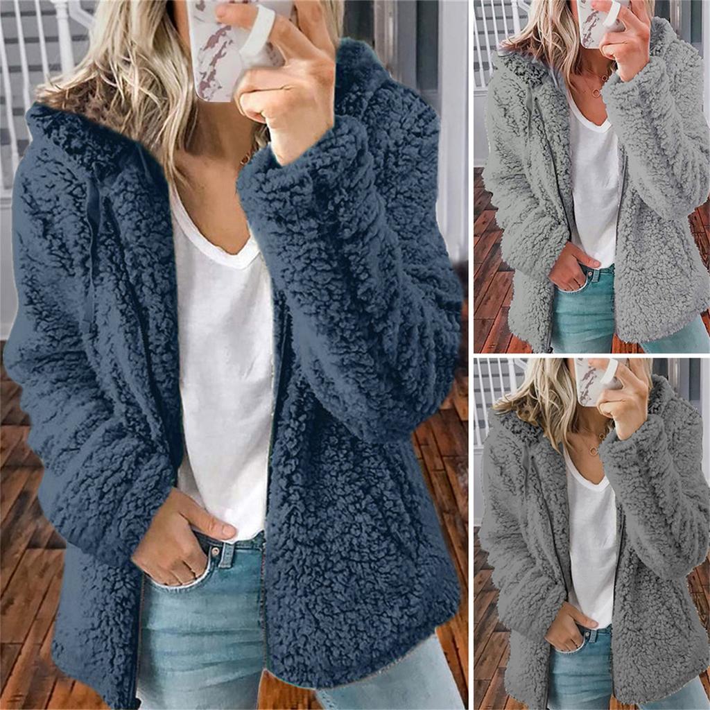 Damska zimowa bluza z długim rękawem Cardigan Sweter Casual Jacket Coat