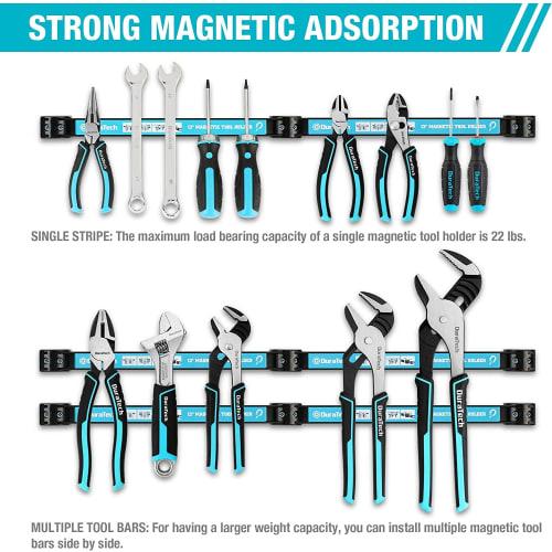 Strong Magnetic Tool Holder, Magnetic Tool Bar, Pack of 3, Wall-Mounted, Tool Holder, Organizer, Factory Use, Magnetic Adsorption