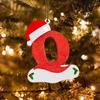 Christmas Tree Decorations 26 English Letters Ornaments DIY Xmas Tree Hanging Decor Single Letter With Christmas Hat