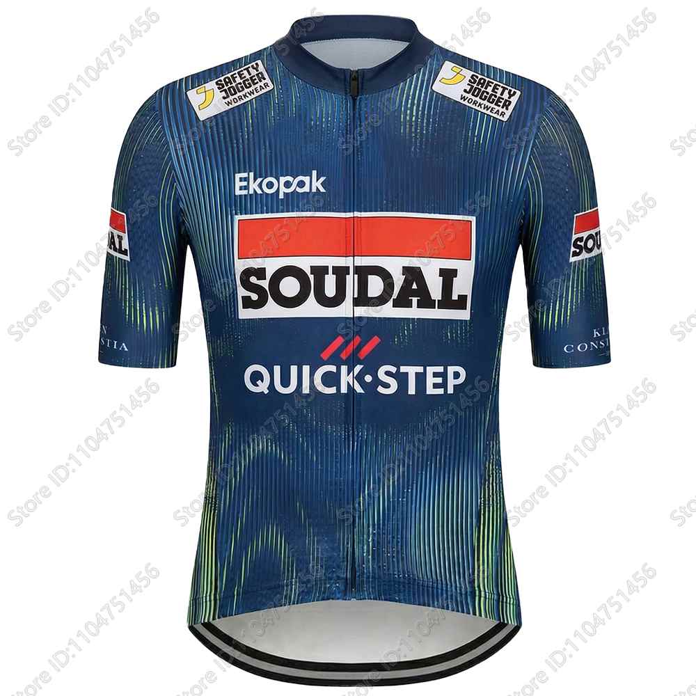 Team Soudal-Quick-Step Cycling Jersey Set Italy Tour Cycling Clothing Men Road Bike Shirt Suit Bicycle Bib Shorts MTB Wear