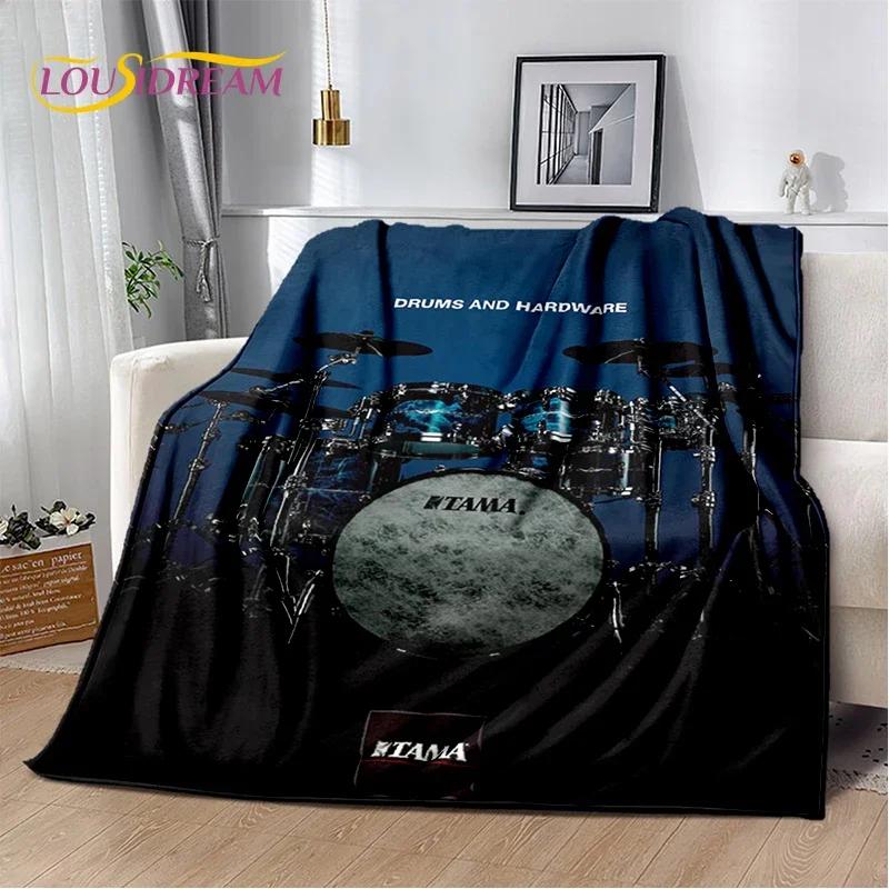 Style Music Instrument Drum Kit Throw Blanket Soft Cozy Blanket for Home Bedroom Bed Sofa Travel Child Gift