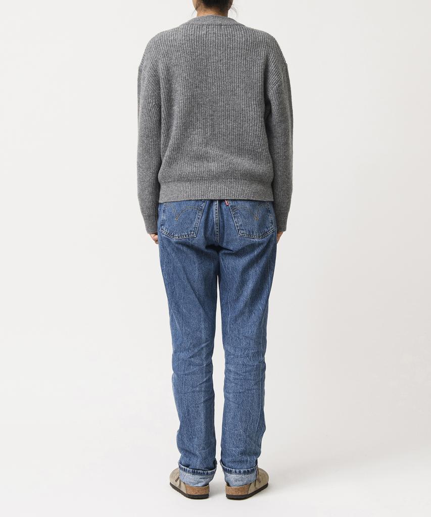 BEAT&SLNC Morrow Crewneck Cardigan (Melange Grey)