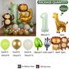 42pcs/set 40inch Olive Green Number Animal Lion Balloons Set Wild Jungle Safari 1 2 3 4 5 6 7 8 9 Year Birthday Party Decoration