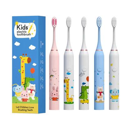 Sonic Children's Electric Toothbrush Colorful Cartoon With Replacement Heads Ultrasonic Rechargeable Soft Hair Cleaning Brush