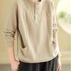 Sweatshirt for Women Cotton Oversize Fleece Thickened Loose Round Neck Casual Pullover Long Sleeve Top Sweatshirt