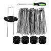 50Pcs Metal U Shape Tent Stake Lawn Stake Landscape Spikes with Gasket Metal Pin for Outdoor Yard Pathway Enduring