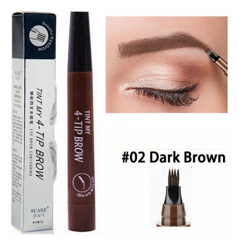 4 Point Eyebrow Pencil Waterproof Liquid Eyebrow Pen Makeup Long Lasting Cosmetic Microblade Brow Pencil