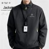 Men's Custom Logo Black Outdoor Work Jacket - Perfect for Autumn and Auto Repair Shops