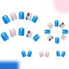 Square Press On Nail Waves Fake Nail Glues On Nail Artificial Acrylic Nail 24pcs Stick On Nail for Women and Girls