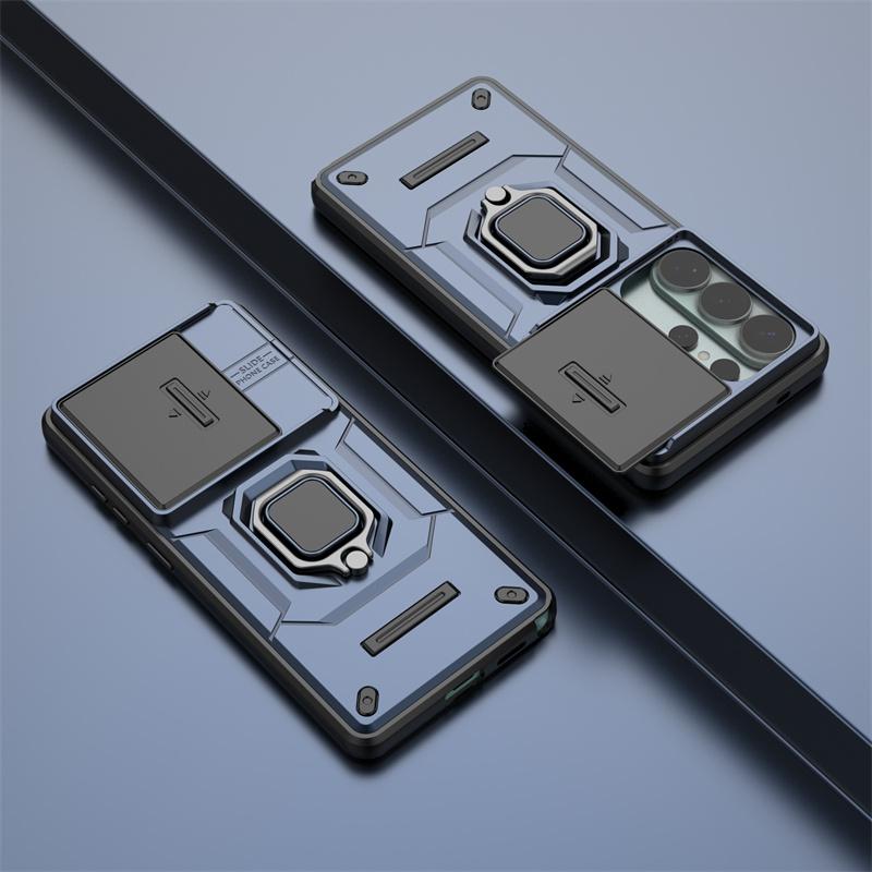 Rugged Armor Magnetic Bracket Case For Samsung Galaxy S26 Ultra S 26 Plus 5G GalaxyS26 Slide Camera Protection Shockproof Cover