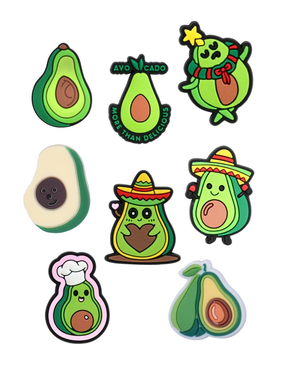 

Джибитсы авокадо avocado Jibbitz 8 шт аксессуары крокс украшение