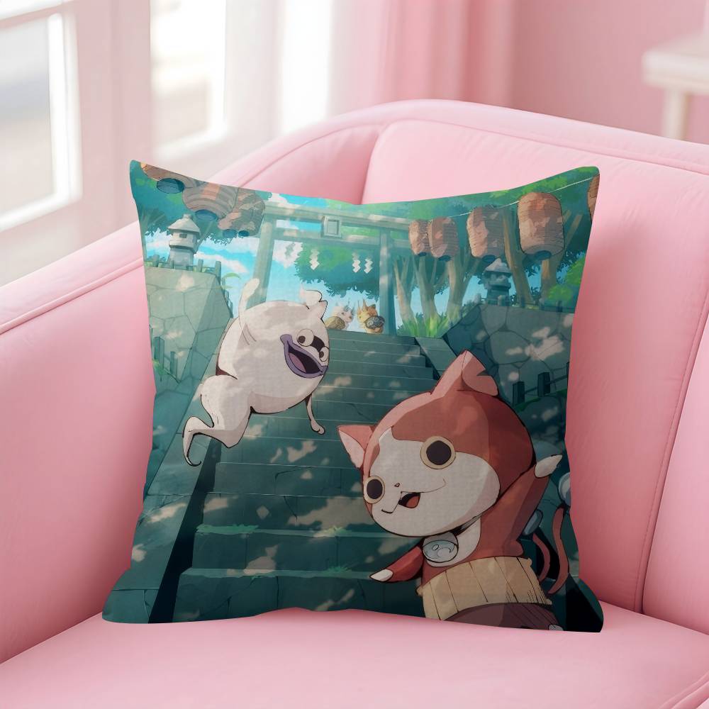 Anime Yokai Cute Watch   Pillow Cushion Cover Pillowcase Living Room Sofa Home Decor Customized