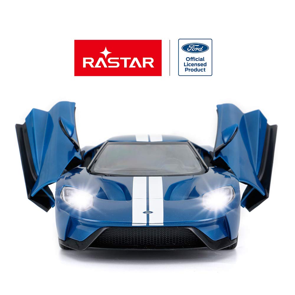 Rastar RC Car 114 Scale Ford GT RC Radio Control Car for Kids, with Manually Openable Doors, Blue, 2.4GHz
