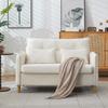 [New Arrivals] 127 cm 2-Seater Sofa, with Armrests, Soft Seat Cushions, Side Pockets, Chenille Fabric, Small Sofa for Office, Easy Assembly, Beige