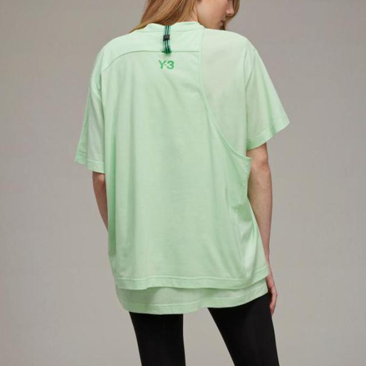 Y-3 Dry Crepe Jersey Short-Sleeve Green Women Tops HG8552