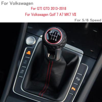 Für VW Golf 7 A7 MK7 Für GTI GTD 2013 2014 2015 2016 2017 2018 Auto 5/6 Gang Schaltknauf mit Ledermanschette LHD