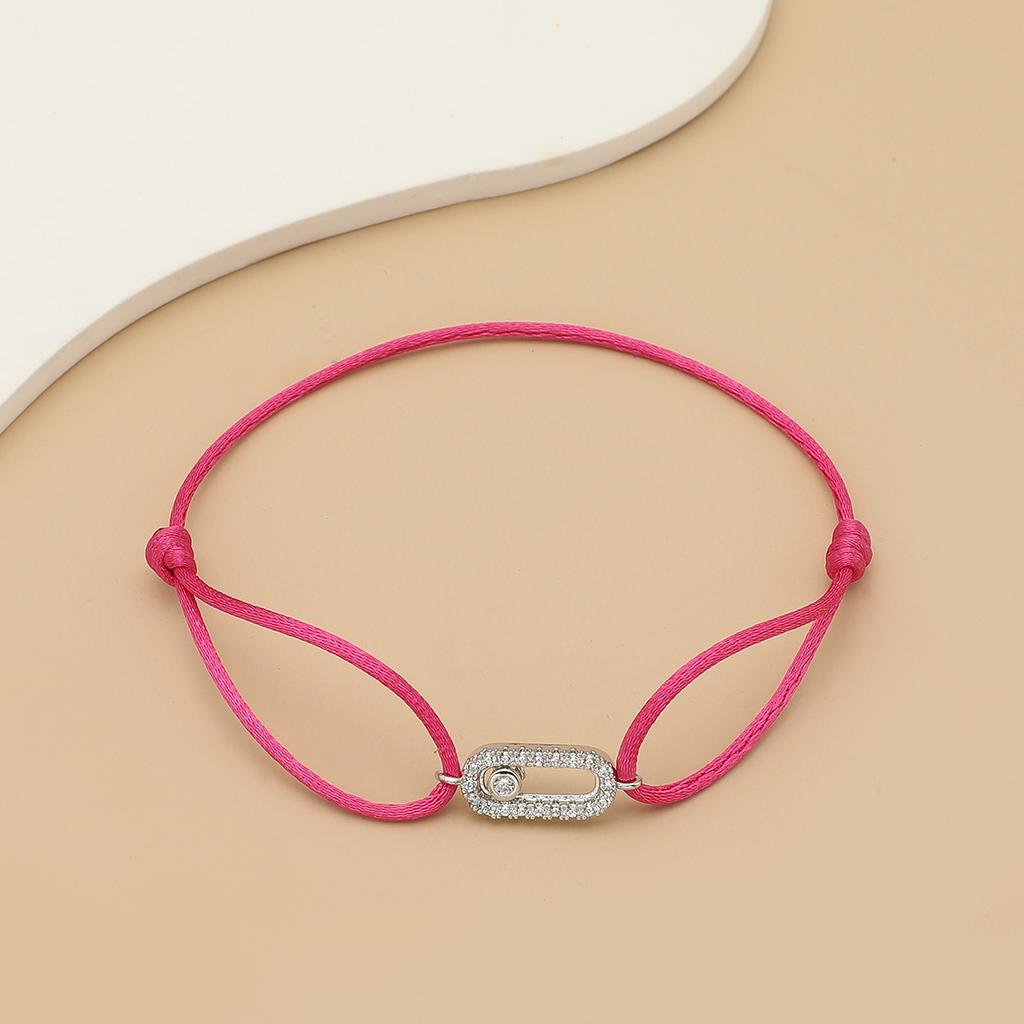 New Simple Fashion Women's Can be moved Round Zircon Rope Bracelet Lace up Chain Adjustable Rope Bracelet jewelry accessory