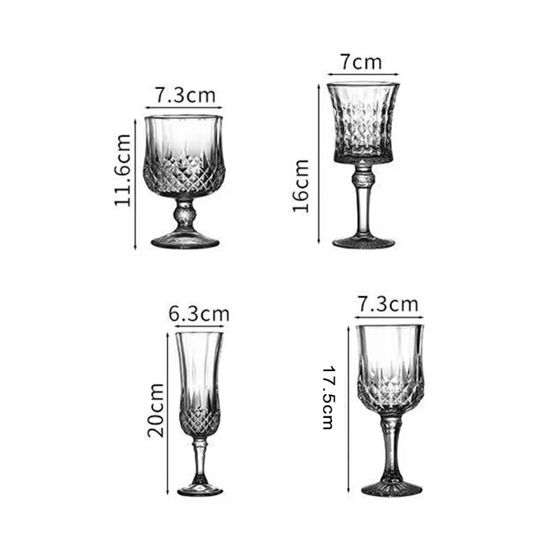 Vintage Crystal Glass Spirits Goblet Cup Cocktail Goblet Engraved Wine Glass Whisky Cups Juice Cup Beer Mug Home Bar Drinkware
