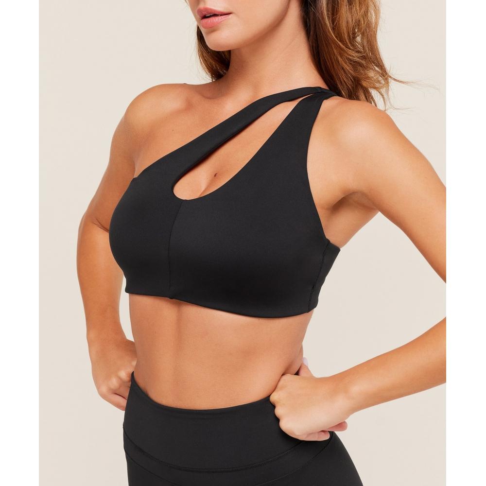 Gymshark One Shoulder Sports Bra Black B4b6i Bb2j