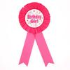 6pcs/lot Birthday Party Girl Boy Satin Cloth Birthday Girl Boy Tinplate Badge