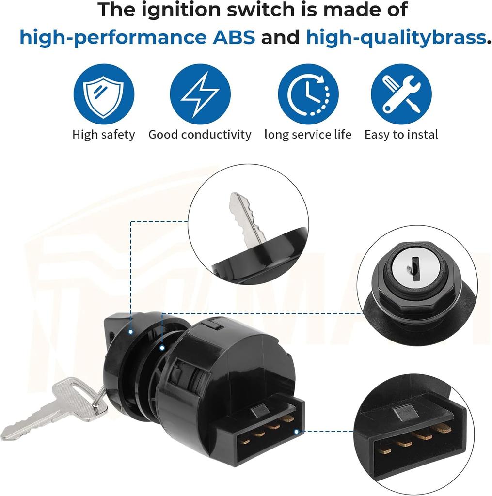 For Polaris Ignition Switch 2 Position 4 Pin Key Starter For Sportsman Scrambler Magnum ATV 2000 2001 4110264 4012163