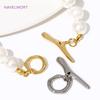 18K Gold Plated Irregular Shape O Toggle Clasps For Jewelry Making Supplies Brass End Beads Toggle Clasp DIY Jewellery Crafts