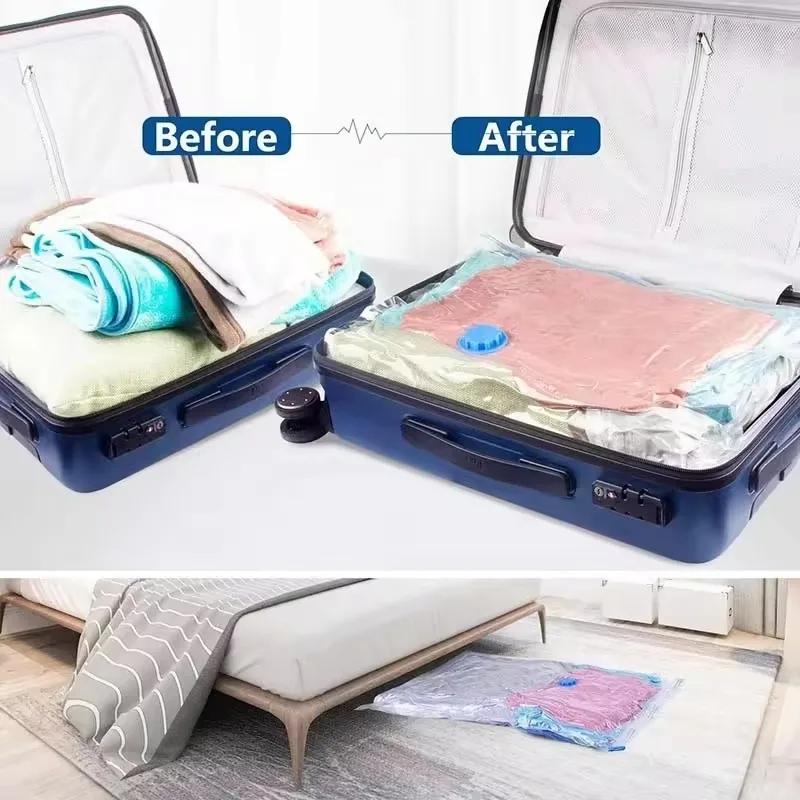Durable Vacuum Storage Bag More Space Save Seal Bags for Clothes Pillows Bedding Wardrobe Folding Travel Compressed Organizer