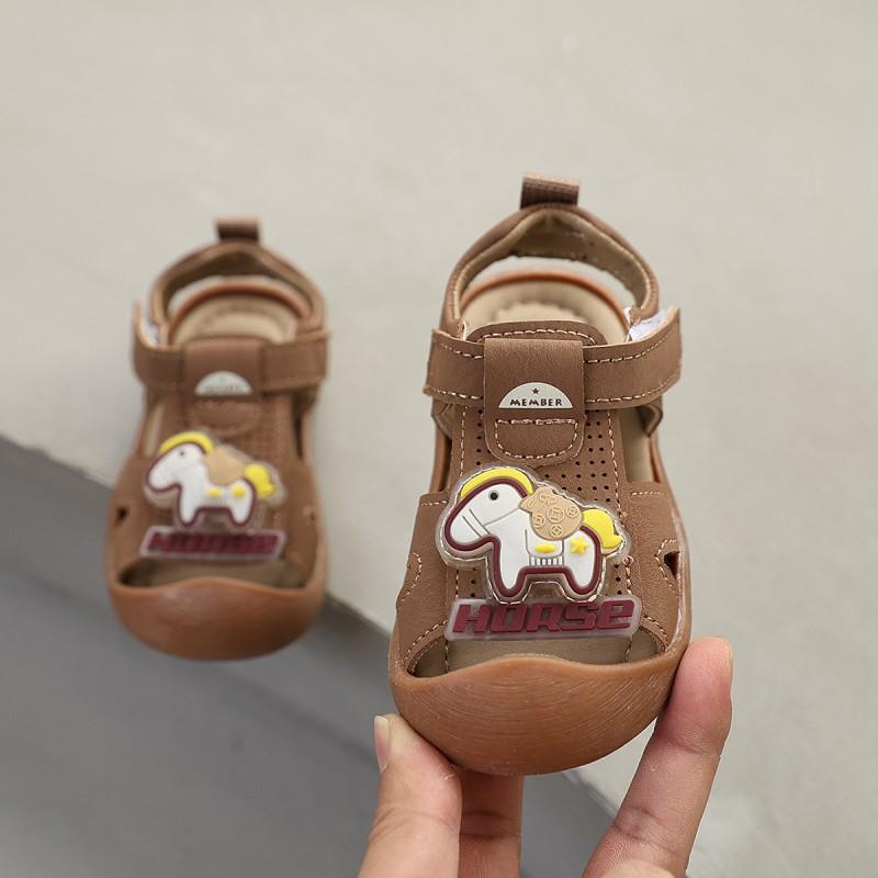 Baby Soft Sole Closed-Toe Sandals Toddlers Ages 1-3 Years Cartoon Design PU Upper PVC Footwear