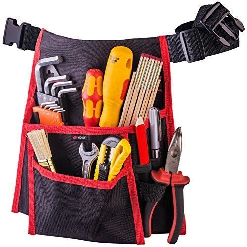 Nocry Professional Tour De Taille Tablier De Travail Avec 2 Grandes Poches Outil, 2 Bits Holsters, Une Boucle De Marteau Et D'une