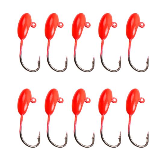 10Pcs/Set 1.5g 2.4cm Fishing Hooks Smooth Surface Easy Installation High Carbon Steel Sharp Lead Head Lure Jig for Outdoor