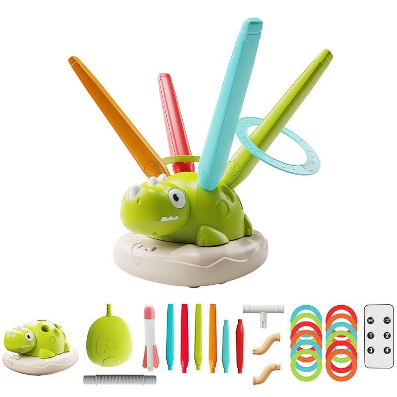 3-in-1 Dinosaur Sport Entertainment Game Toy Multifunction Rope Skipping Machine Ferrule Jump Rocket Launcher Outdoor Training