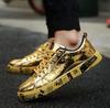 Mode Neue Männer Schuhe Fashiona Lackleder Sneakers Tops Gold Silber Hip Hop Stiefel Glänzend Beleuchtete Marke Designer Schuhe Flats Größe 46