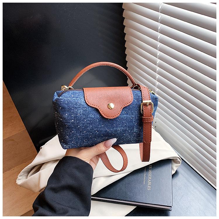 Denim bag women's summer new fashion niche shoulder messenger bag high-end small square bag