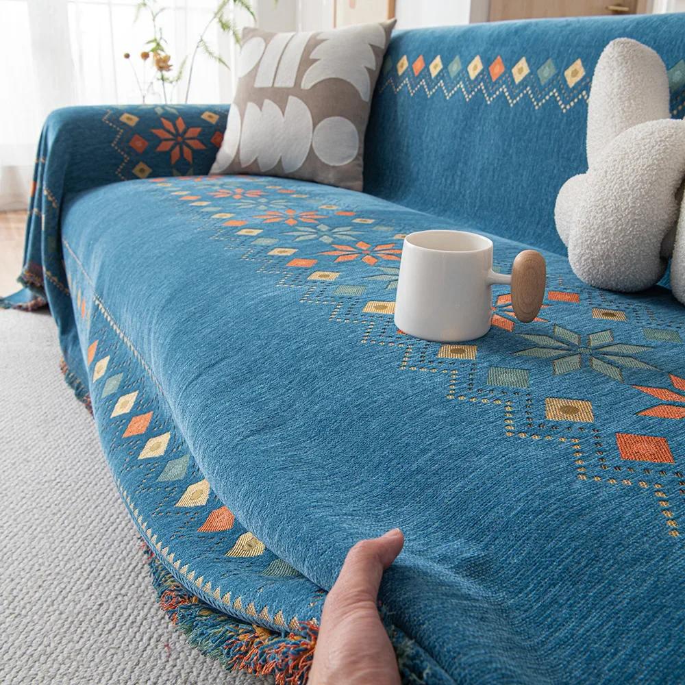 All Seasons Universal Jacquard Anti-cat Scratch Sofa Cover Towel Air Conditioning Knitted Blanket Posey Blanket Sofa Towel
