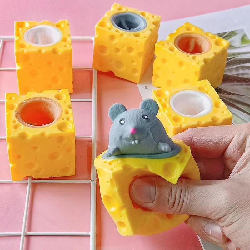 Cheese Mouse Squeeze Cup Toy - Fun Stress Relief and Prank Toy, TikTok Trending Style