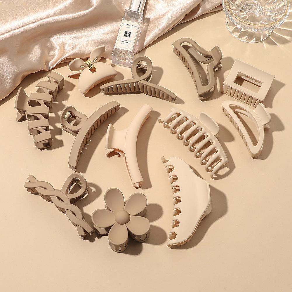 38Styles Geometry Women's Hair Claw Coffee Beige Large Thick Hair Clip Crab Korean Big Small Hairpin Femme Girl Hair Accessories