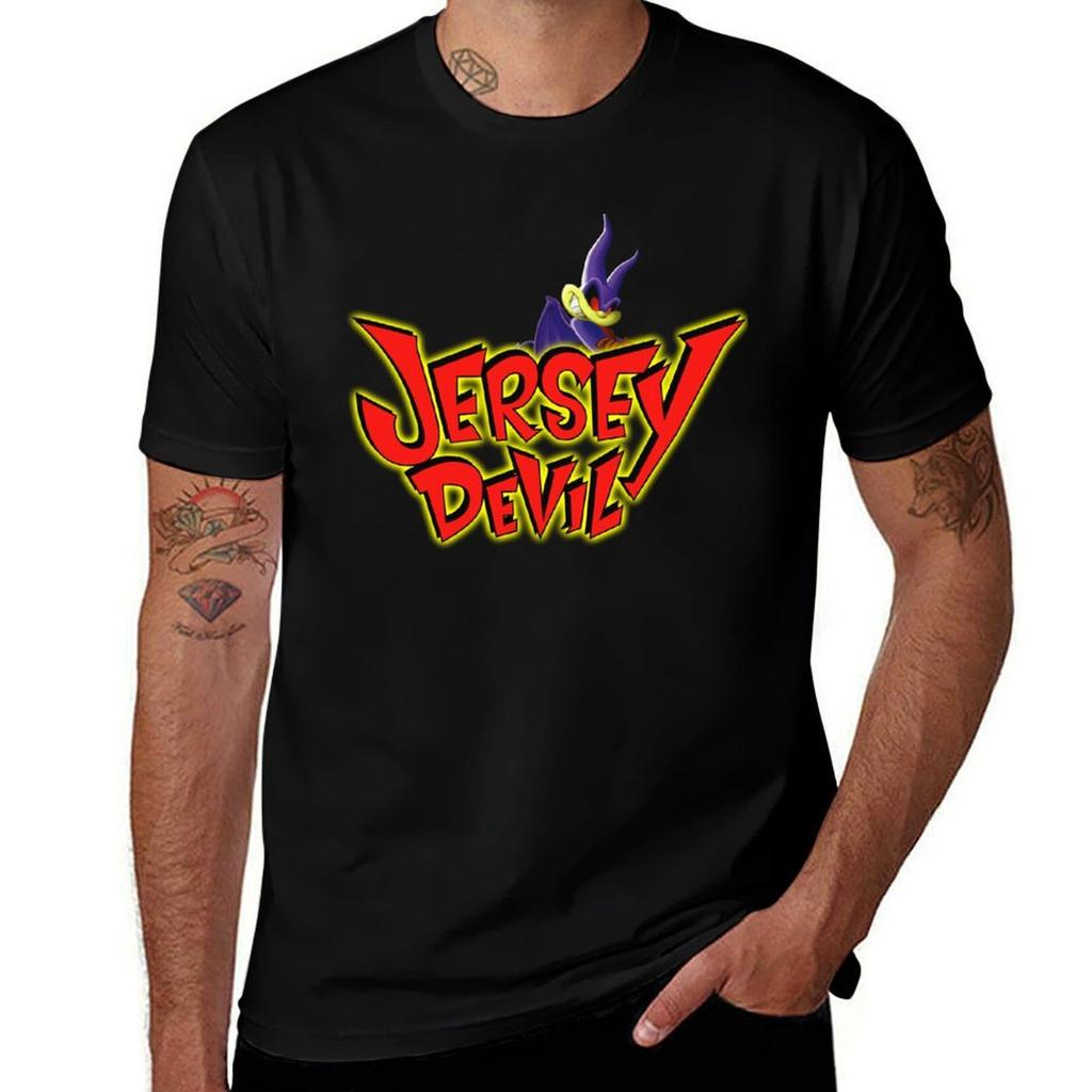 Jersey Devil Logo Tshirt Sporty Breathable Short Sleeve Tshirt
