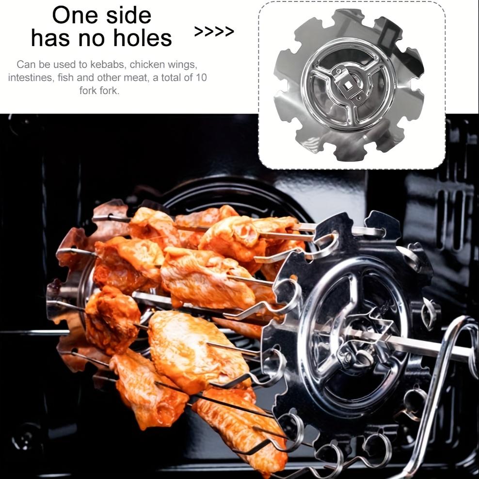 Air Fryer Accessories, Oven Accessories, Stainless Steel Skewers Basket, Metal Grill Rack, Meat Roasting Rack, Easy Cooking Preparation