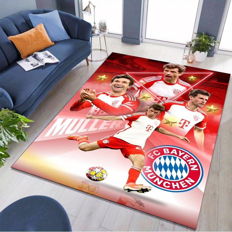 Thomas Muller Bayern Munich Football Star Collage Print Area Rug Non‑Slip Rectangular Floor Mat Soccer Fan Decor Rug for Bedroom Living Room