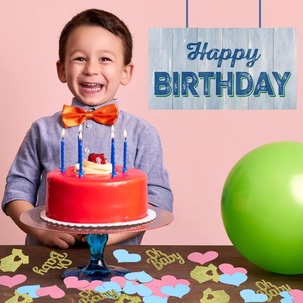 Prasacco 240 PCS Gender Reveal Baby Shower Decorations - Glitter Baby Clothes, Party Table Confetti for Gender Reveal Party Table Decorations