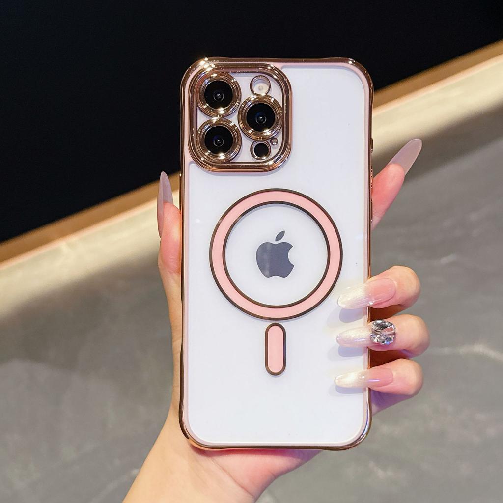 Magnetic Dual Color Electroplated Phone Case for Apple 16e Protective Case for IPhone 15Promax Shell 14p