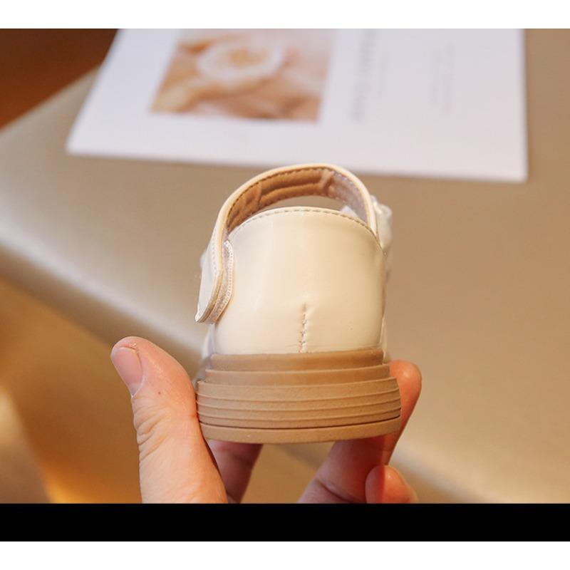 Girls' princess shoes, spring-summer new style children's leather shoes, Korean style girls' soft sole shoes, breathable mesh open-toe sandals