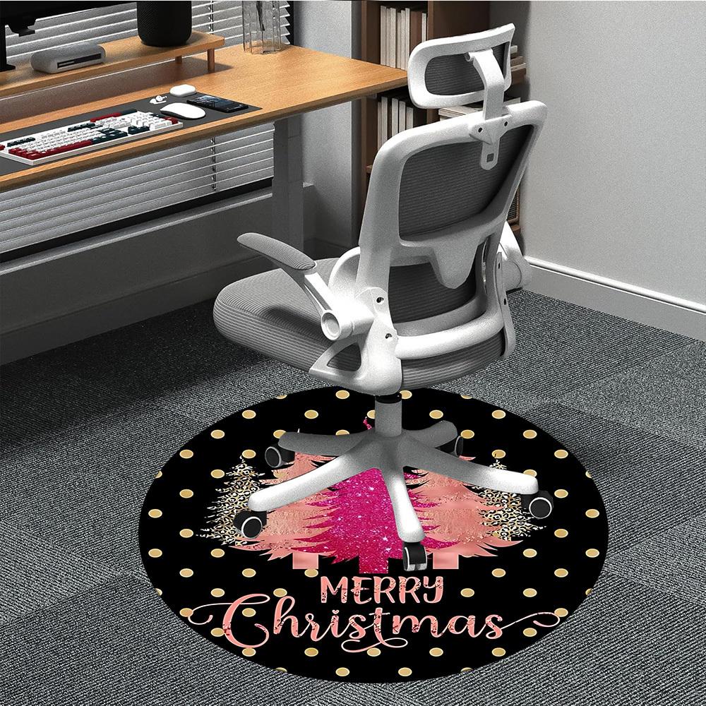 

1PC Christmas Tree Chair Carpet for Office, Indoor Non-Slip Washable Carpet, Soft Comfortable Mat For Office Room yy250930132 80cm by 80cm
