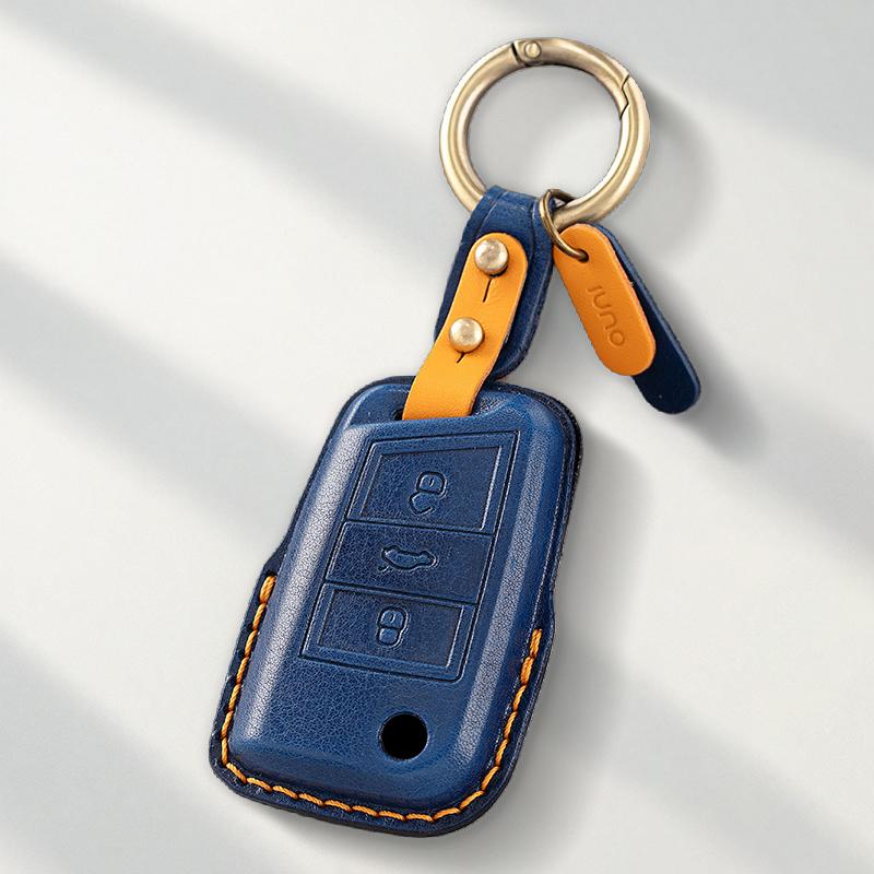 Genuine Leather Protector for Volkswagen VW Polo Golf 7 MK7 Tiguan Passat Key Case Cover Fob