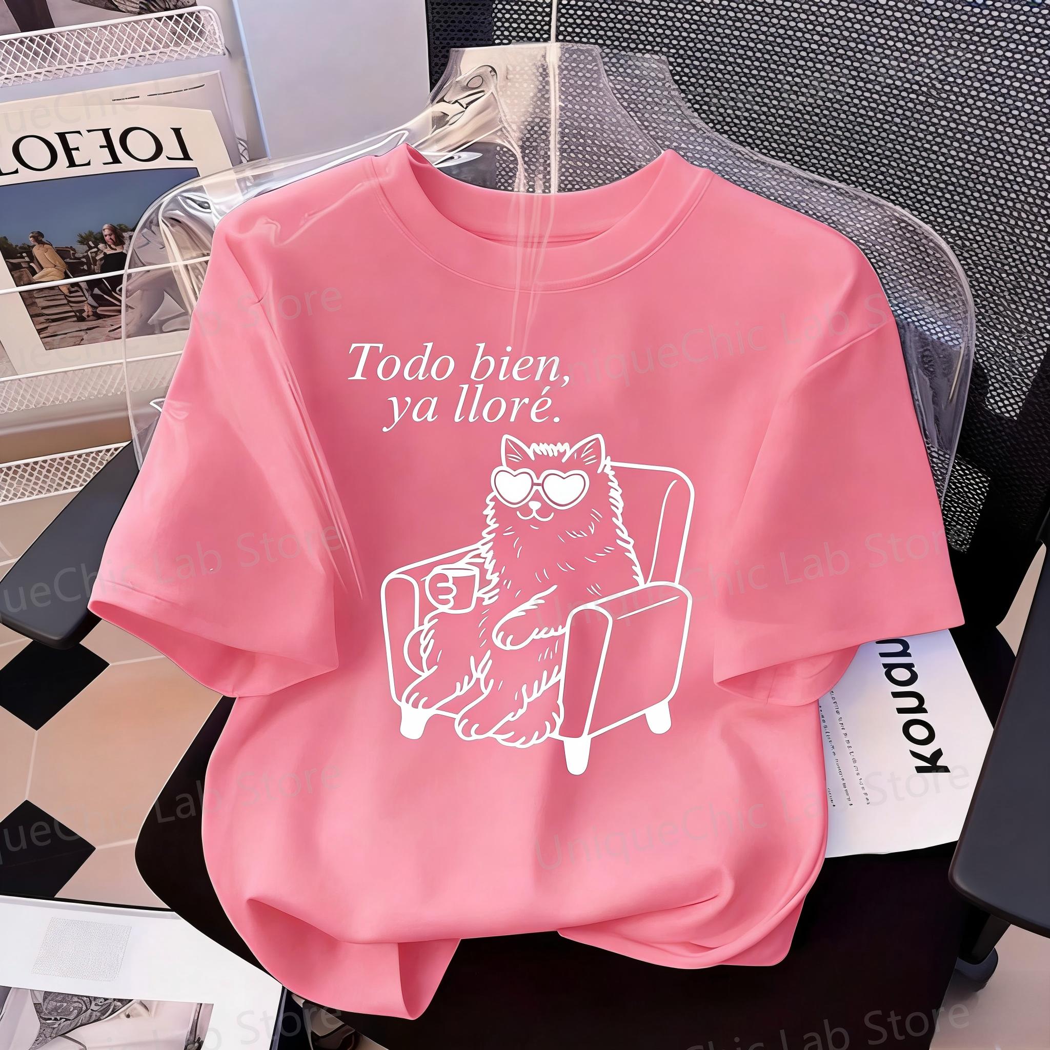 

Womens Cute Yet Heartbreaking Cat TShirt Summer Round Neck Adorable Kitten Print Top Suitable for Cat Lovers Tshirt S