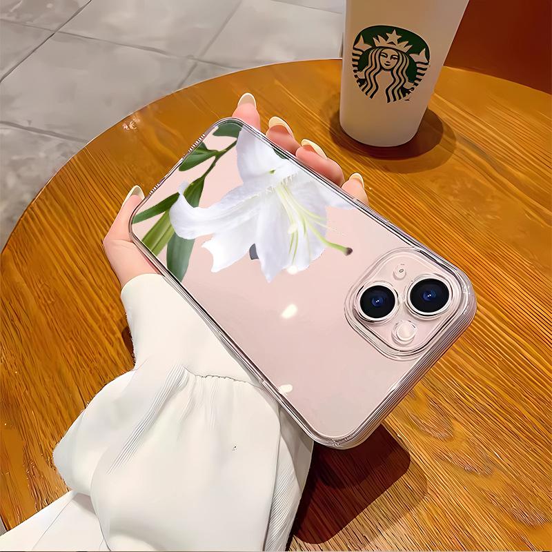 Lily Mobile Phone Case Is Suitable for Iphone12 Simple Small Fresh Transparent Case Apple 17promax All-inclusive Anti-drop.