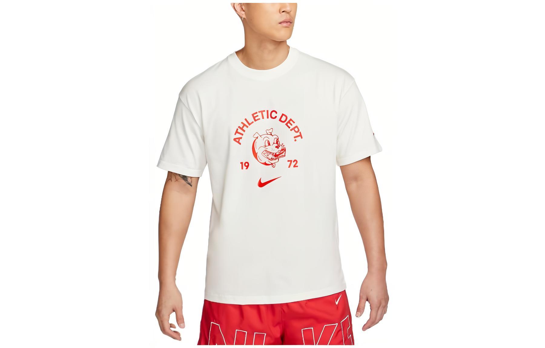 

Nike T Shirts Men s White Crew Neck Moderate Straight Fit FJ5244-133 XL