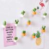 6pcs Cactus Magnetic Message Refrigerator Magnet Green Plant Potted Magnet Cactus Ball Three-dimensional Refrigerator Magnet