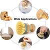 Short-bristled Dishwashing Brush - Round Bamboo Brush with Sturdy Plastic Bristles - a Multi-functional Cleaning Brush Suitable